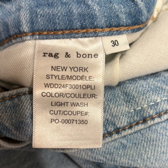 Rag & Bone Lori Mid-Rise Crop Jeans Light Wash BLUE Size 30 NWT Soft Cotton - Picture 7 of 14